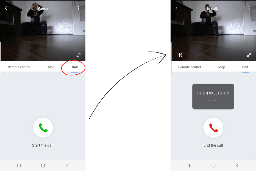 Ein Videotelefonat wird über die Roborock S7 MaxV App geführt